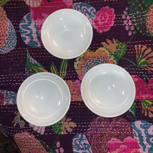 Emile Henry Bowls, White, 6” by 2 “ high